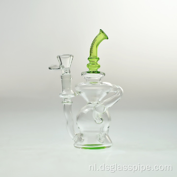 Bubbler Glass Recycler Oil Rig Glycerine Freeïtable spoel Versterkte Ronde bodem Rookglas waterpijp nieuwe D